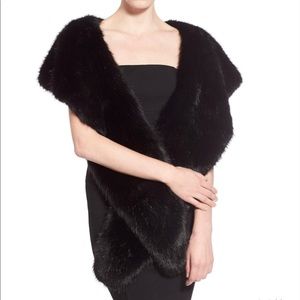 black faux fur stole